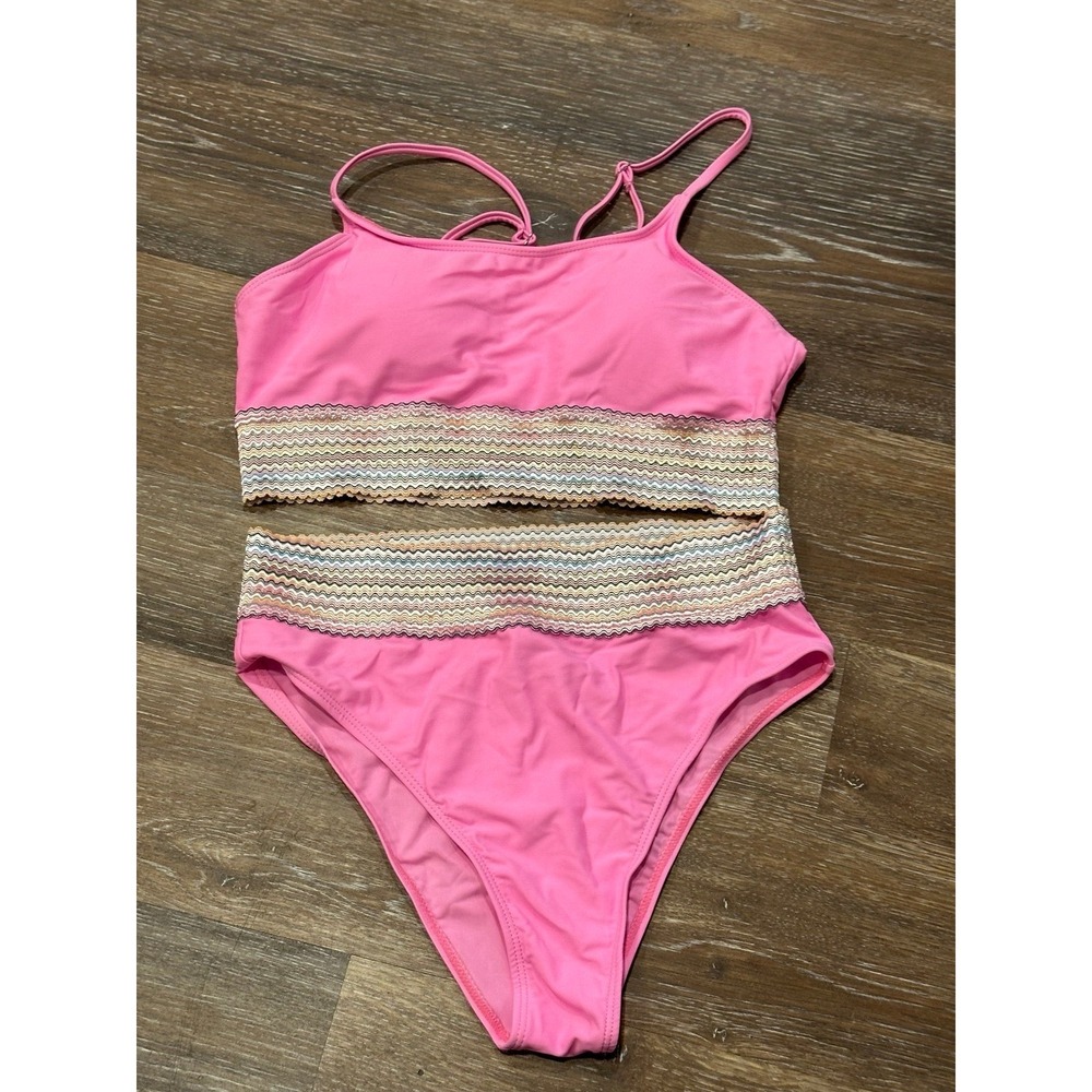 Women's 2 Piece Color Block Bikini Set Wireless Swimsuit High Waisted Swimwear
